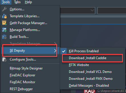 Install Caddie from deputy