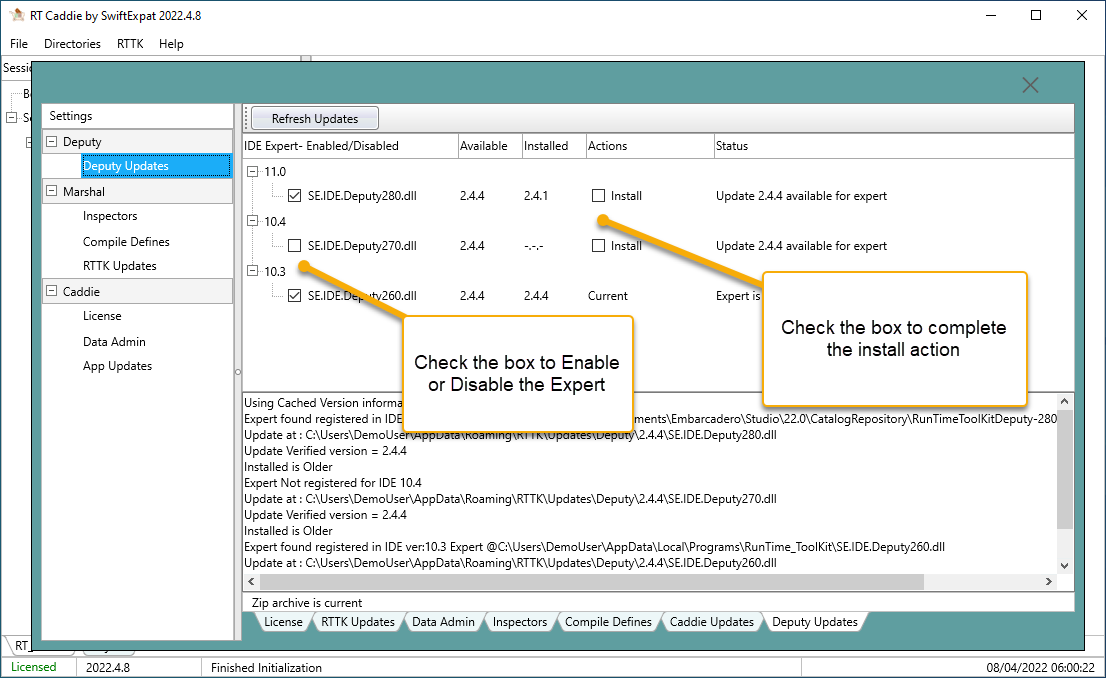 Install Deputy expert via Caddie