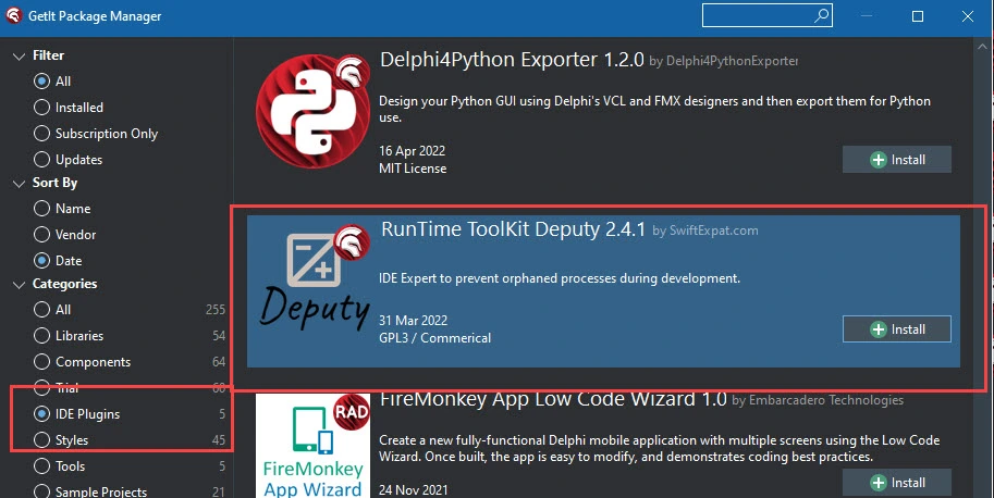 Deputy GetIt Item location